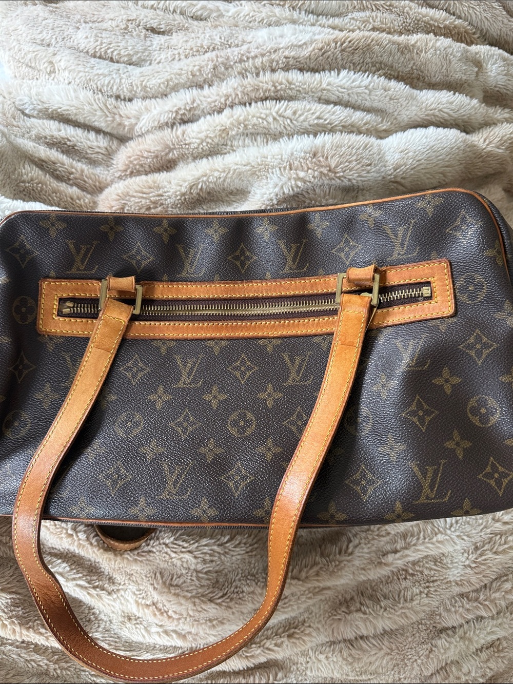 Louis Vuitton Monogram Canvas Tote with Vachetta Trim in Brown and Tan